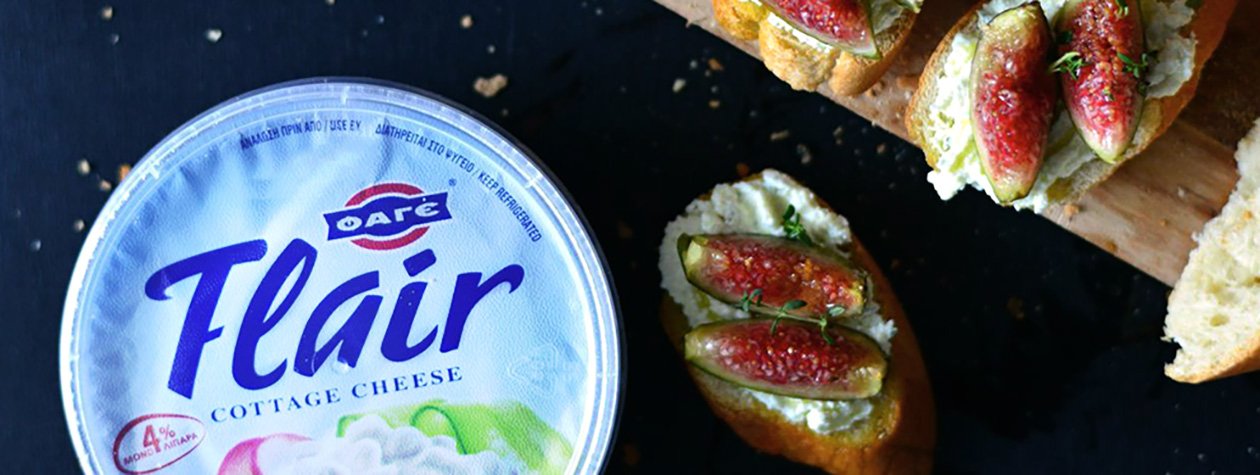 Μπρουσκέτα με Flair Cottage Cheese