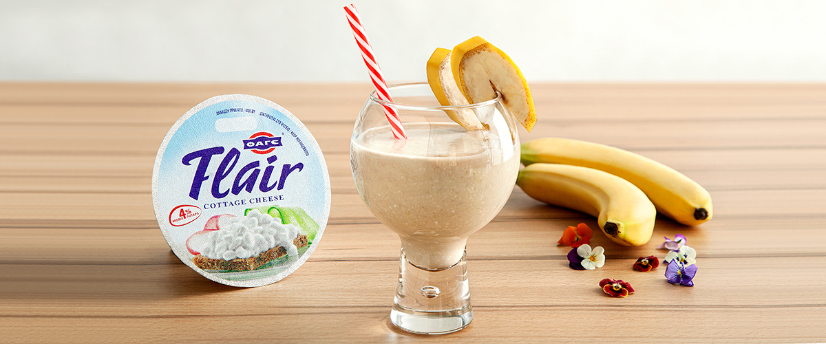 Smoothie με Μπανάνα, Ταχίνι, Μέλι και Flair Cottage Cheese
